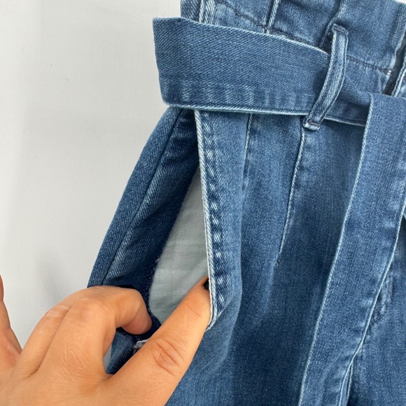 Madewell Wide Leg High Rise Denim Jeans Belted Culottes Medium Wash Size 24 - Picture 10 of 10